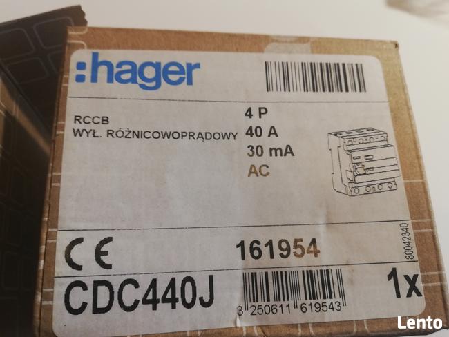 Wyłącznik różnicowo-prądowy cdc440j hager 30mA 2-polig 40A