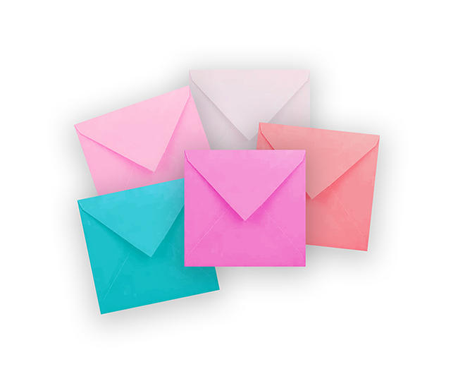 duże koperty kwadratowe, kolorowe koperty 21x21 cm