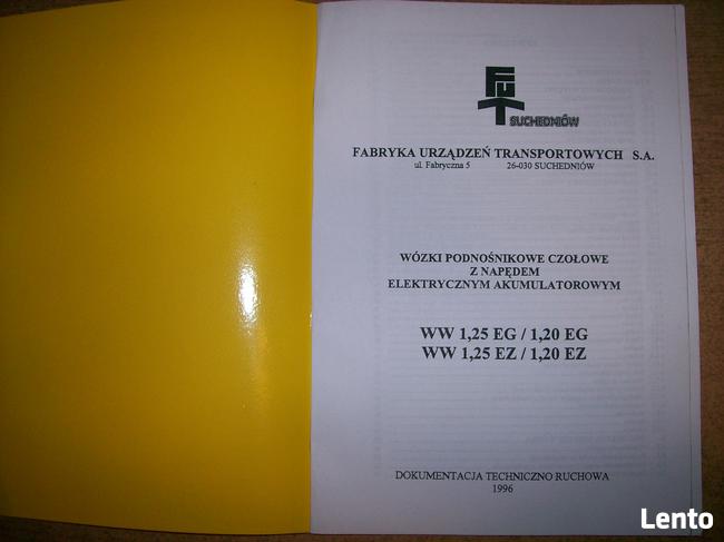 Instrukcja obsługi DTR wózka widłowego WW 1,25E Suchedniów,