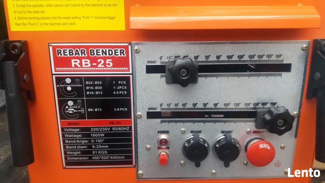 Giętarka do prętów i strzemion 25 mm + przecinarka 20