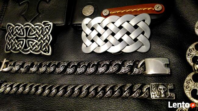 Motocyklowa bransoletka czaszka chopper Harley Gotyk Metal