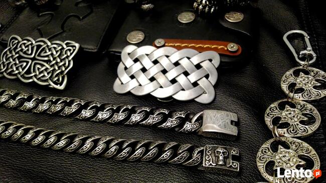 Motocyklowa bransoletka czaszka chopper Harley Gotyk Metal