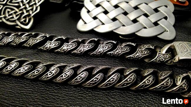 Motocyklowa bransoletka czaszka chopper Harley Gotyk Metal