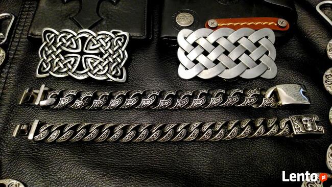 Motocyklowa bransoletka czaszka chopper Harley Gotyk Metal