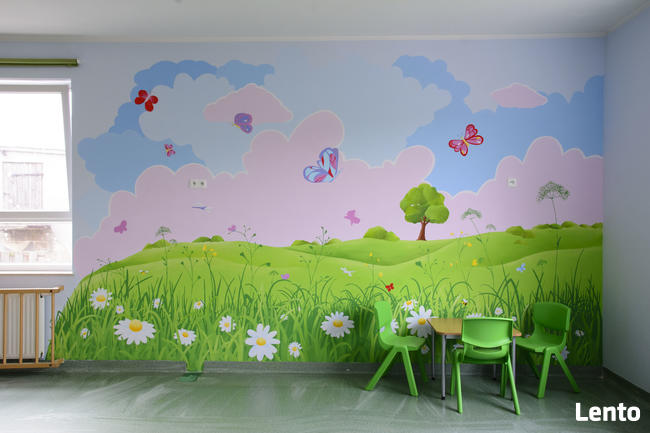 Dekoracje na ścianę do przedszkola, malunek ścienny
