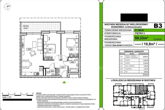 Mieszkanie Sosnowiec Klimontów, Klimontowska