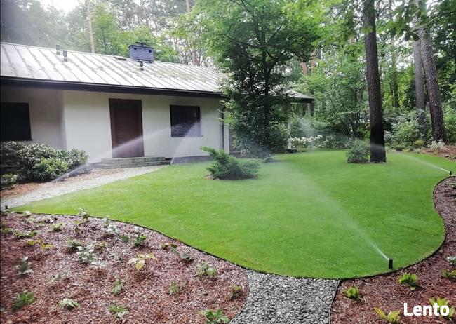 Zakładanie ogrodów nawadnianie trawa z rolki trawnik projekt