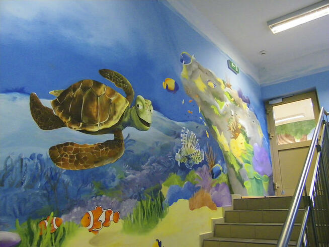 Dekoracje na ścianę do przedszkola, malunki ścienne