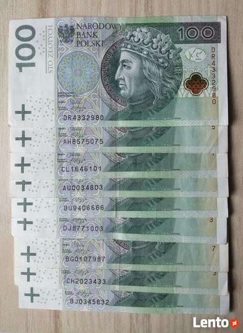 Banknot/100zl/2012r/ciekawe/numery/ prawie radar