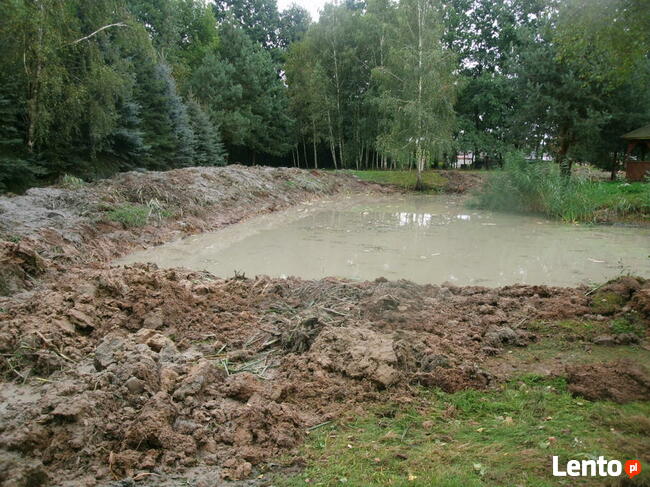 Kopanie uługi czyszczenie stawów koparką linową km 251.