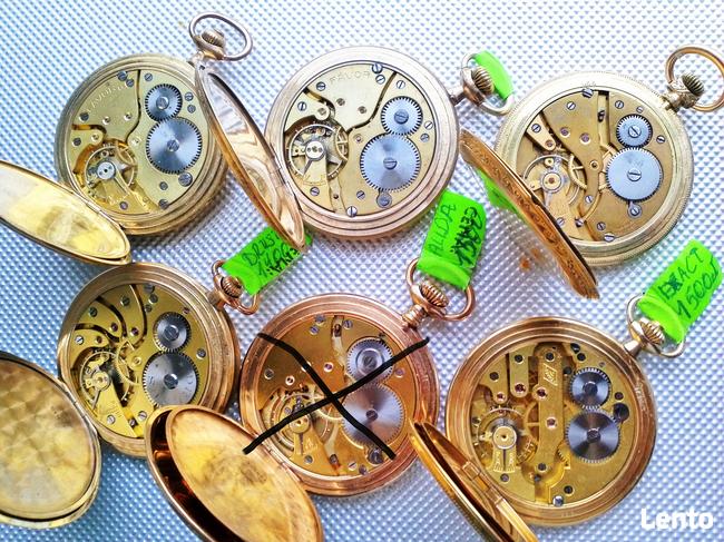 Zegarki kieszonkowe 3 deklowe złocone 18 K sprawne