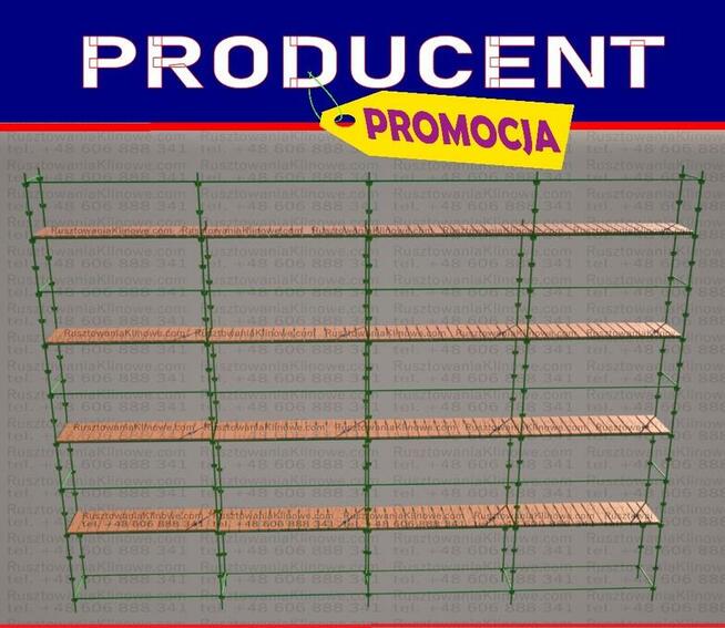 PRODUCENT Rusztowanie elewacyjne choinkowe 100 m2, klinowe