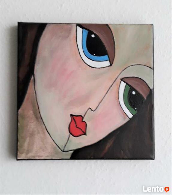 obraz ,tryptyk, abstrakcja, portret ,kobieta ,oczy