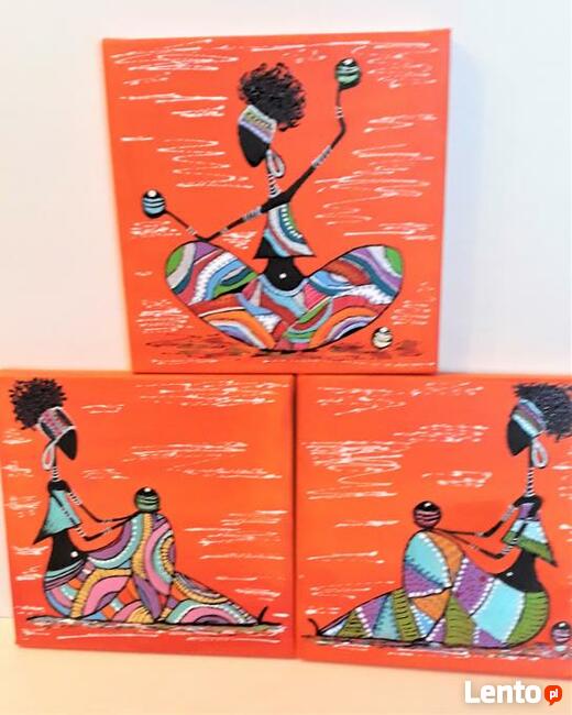 obraz, tryptyk, dekoracje, afrykańskie kolory