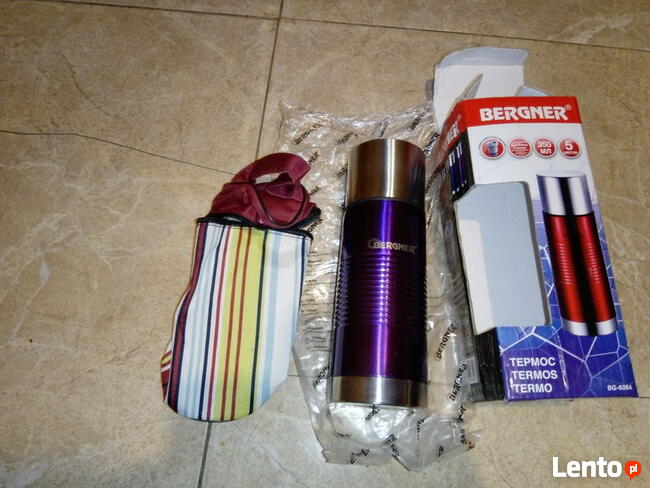 Termos z pokrowcem stal nierdzewna 350 ml. Nowy