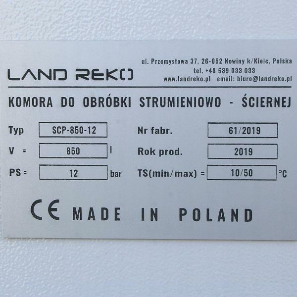 PIASKARKA KABINOWA CIŚNIENIOWA 850L SCP Odciąg 2,2