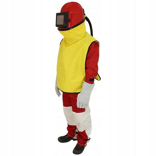 MASKA KOMBINEZON RĘKAWICE BHP DO PIASKOWANIA