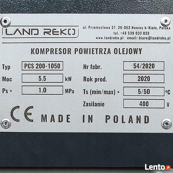 KOMPRESOR POWIETRZA 200l 400V LAND REKO 1050L/MIN