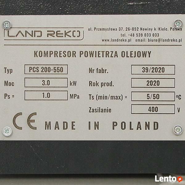 KOMPRESOR POWIETRZA 200l 400V LAND REKO 550L/MIN
