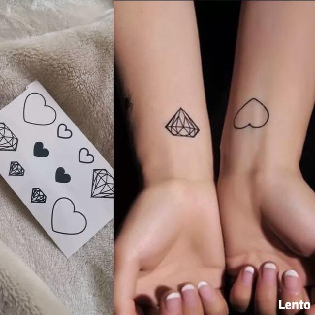 Tatuaż wodoodporny serca diamenty nr 6