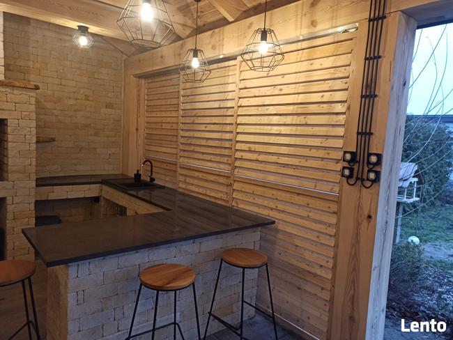 Ruchome deseczk Lamele Shuttersy z Modrzewia Zewnętrzne