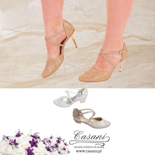 CASANI buty damskie na miarę weselne ślubne na duże szerokie