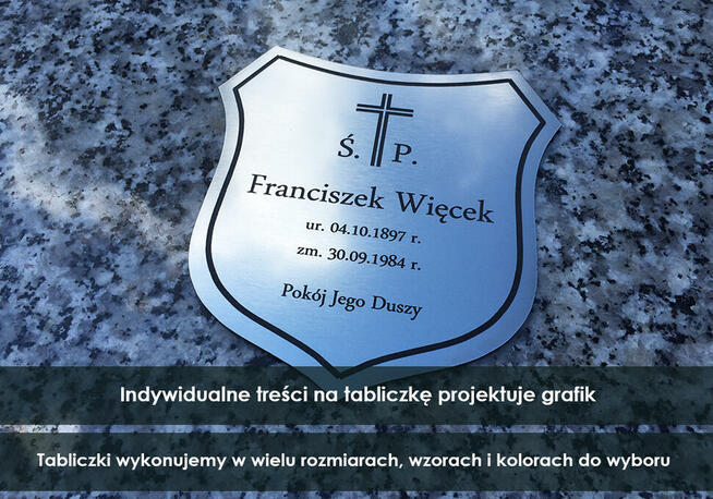 Tabliczka nagrobna TARCZA 20,7x19,5 cm