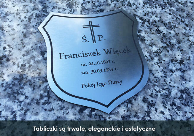 Tabliczka nagrobna TARCZA 15x14 cm