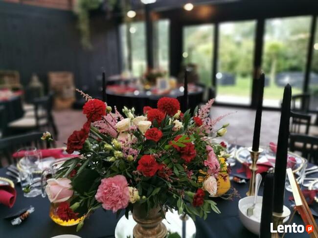 Czarny obrus okrągły prostokątny Wypożyczalnia dekoracji