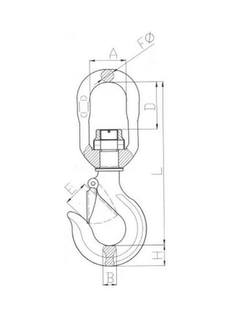 Hak obrotowy na łożysku + Szakla ATEST | DŹWIG | HDS | ŻURAW