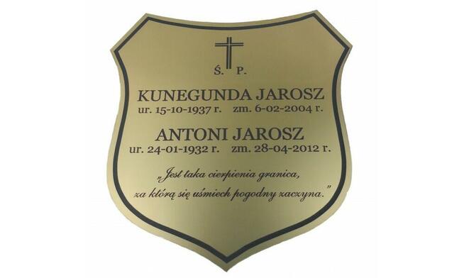 Tabliczka nagrobna TARCZA 15x14 cm