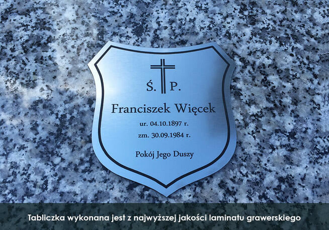 Tabliczka nagrobna TARCZA 15x14 cm