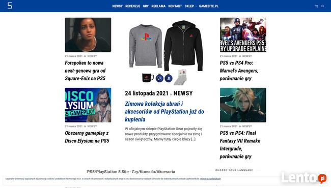 Sprzedam dwie strony internetowe gamesite i ps5site