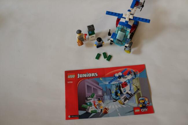 Lego Juniors- 10720, 10671- helikopter policyjny, remiza