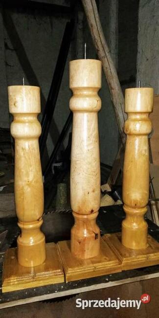 Lichtarz drewniany świecznik toczony podstawa paschał lampa