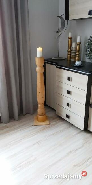 Lichtarz drewniany świecznik toczony podstawa paschał lampa