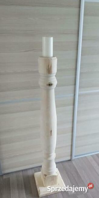 Lichtarz drewniany świecznik toczony podstawa paschał lampa