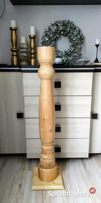 Lichtarz drewniany świecznik toczony podstawa paschał lampa
