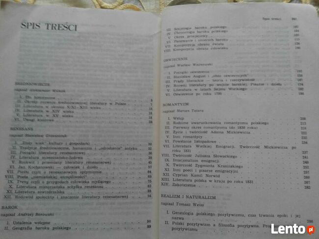 Historia literatury polskiej w zarysie tom 1 oraz tom 2
