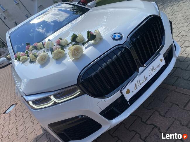 Auto do ślubu najnowsze BMW 750L LANG BIAŁA PERŁA