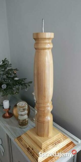 Lichtarz drewniany świecznik toczony podstawa paschał lampa