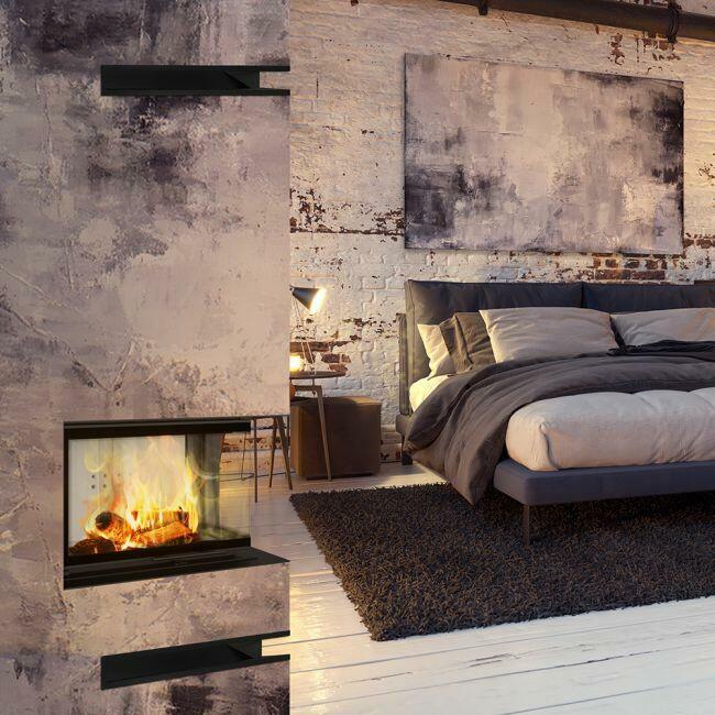 Kominek narożny wkład kominkowy Kratki.pl LUCY 14 lewy BS