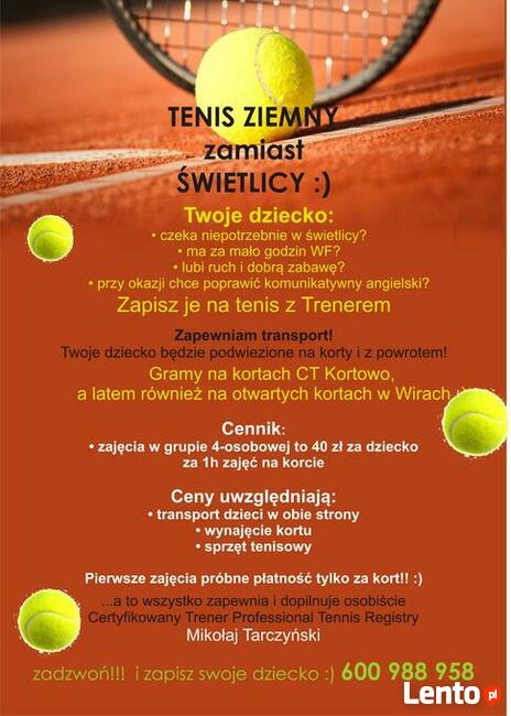 TRENER, INSTRUKTOR TENISA