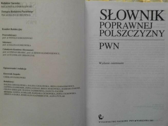 SŁOWNIK POPRAWNEJ POLSZCZYZNY - red. naczel. W. Doroszewski