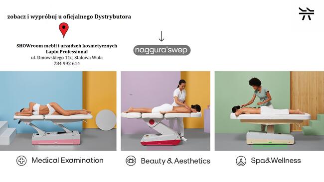 Fotel kosmetyczny NAGGURA/ Leżanka SPA/ Łóżko do masażu S301