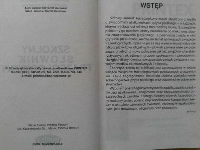 szkolny SŁOWNIK FRAZEOLOGICZNY - Z. Dominów, M. Dominów