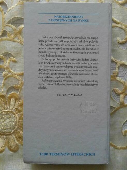 Podręczny słownik terminów literackich p. r. J. Sławińskiego