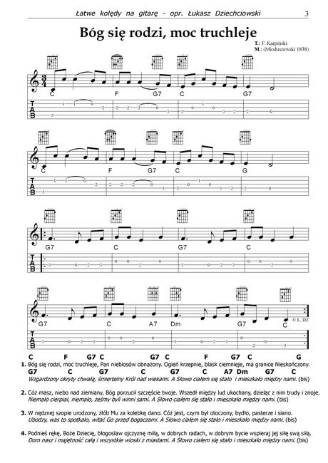Kolędy na gitarę - nuty, tabulatura, akordy, słowa, nowe