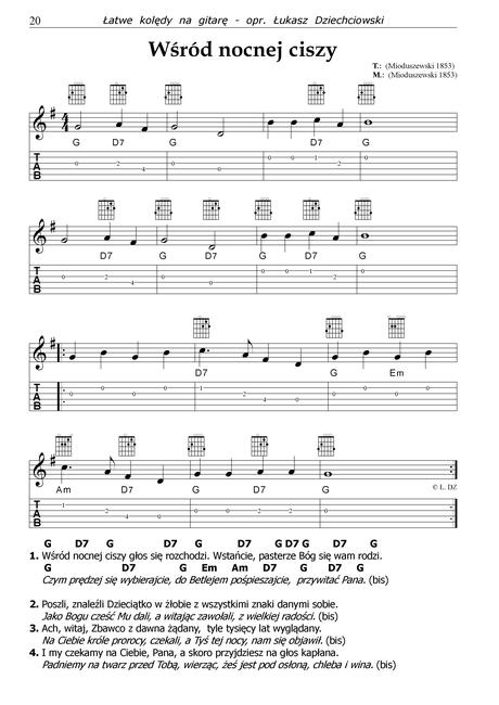 Kolędy na gitarę - nuty, tabulatura, akordy, słowa, nowe