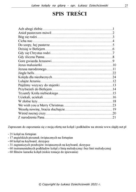 Kolędy na gitarę - nuty, tabulatura, akordy, słowa, nowe